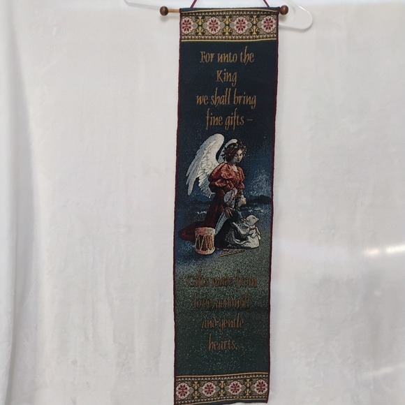 The Unbranded Brand Other - Tapestry Hanging Religious Wall Decor Angel Seasonal Holiday For Unto The King X